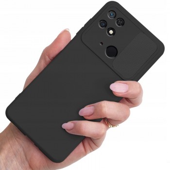 Švelnus guminis dėklas su kameros apsauga - juodas (Xiaomi Redmi 10C)